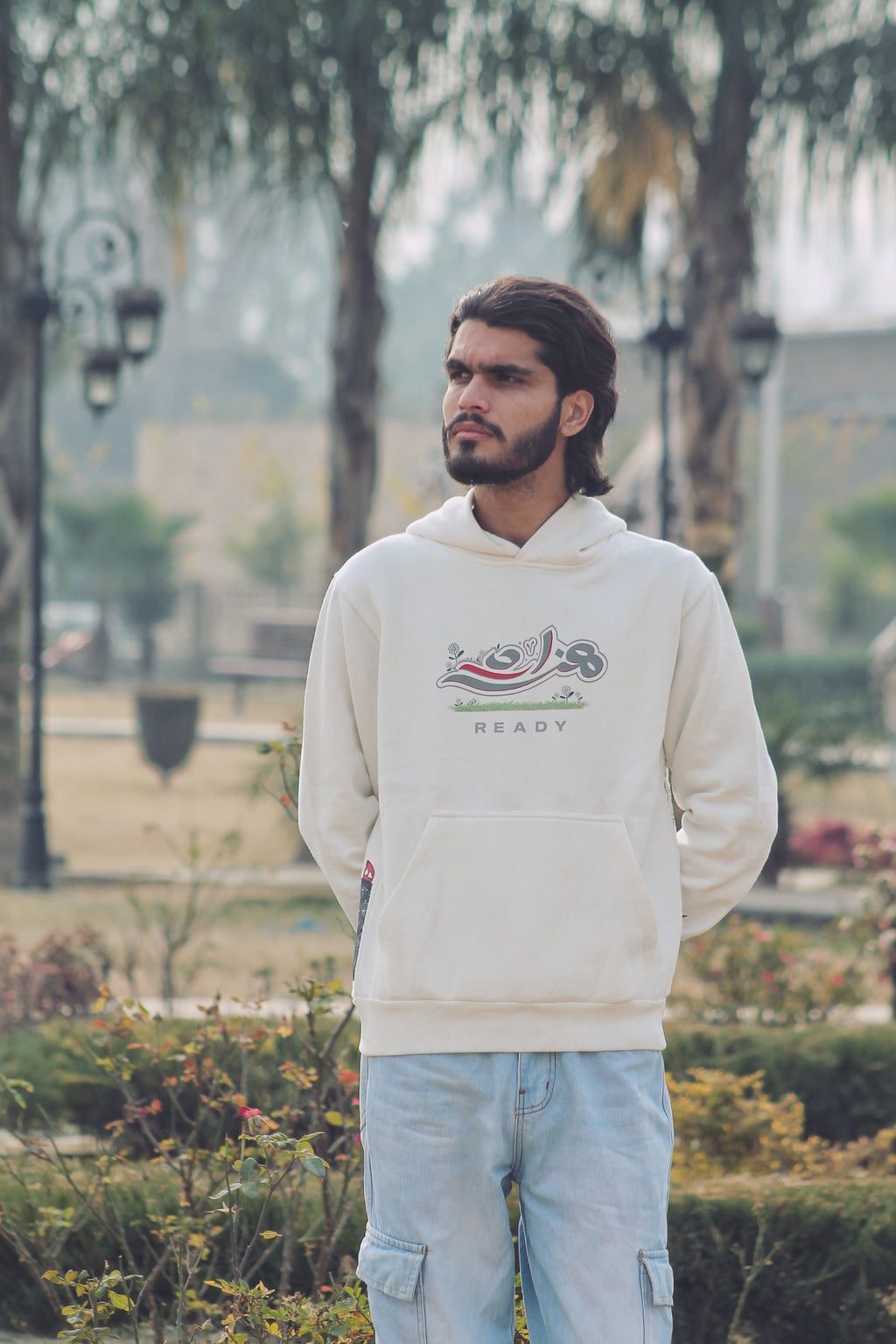 Ready x Hazara: Graphic Off-White Hoodie