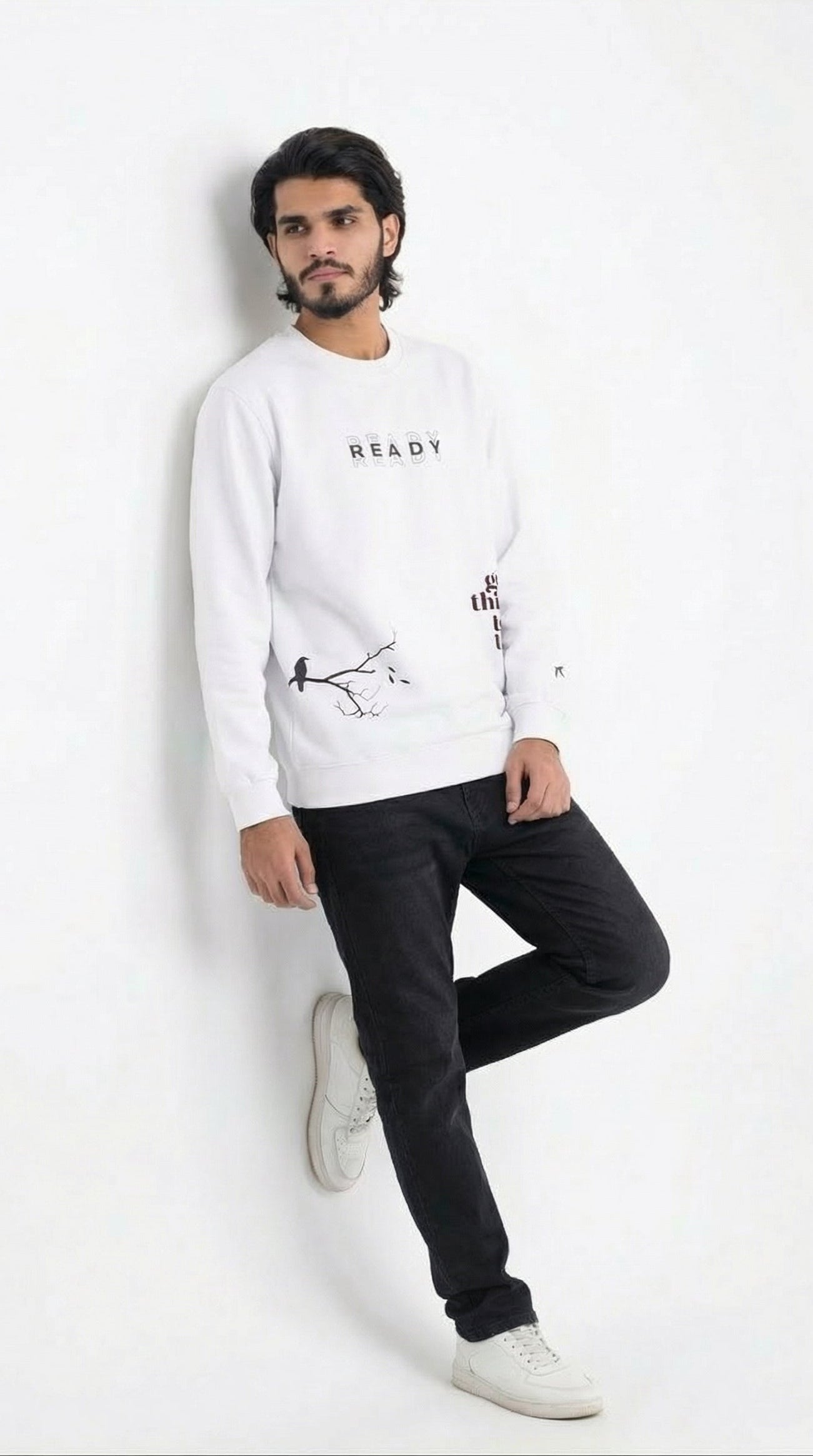 Classic White Graphic Sweatshirt