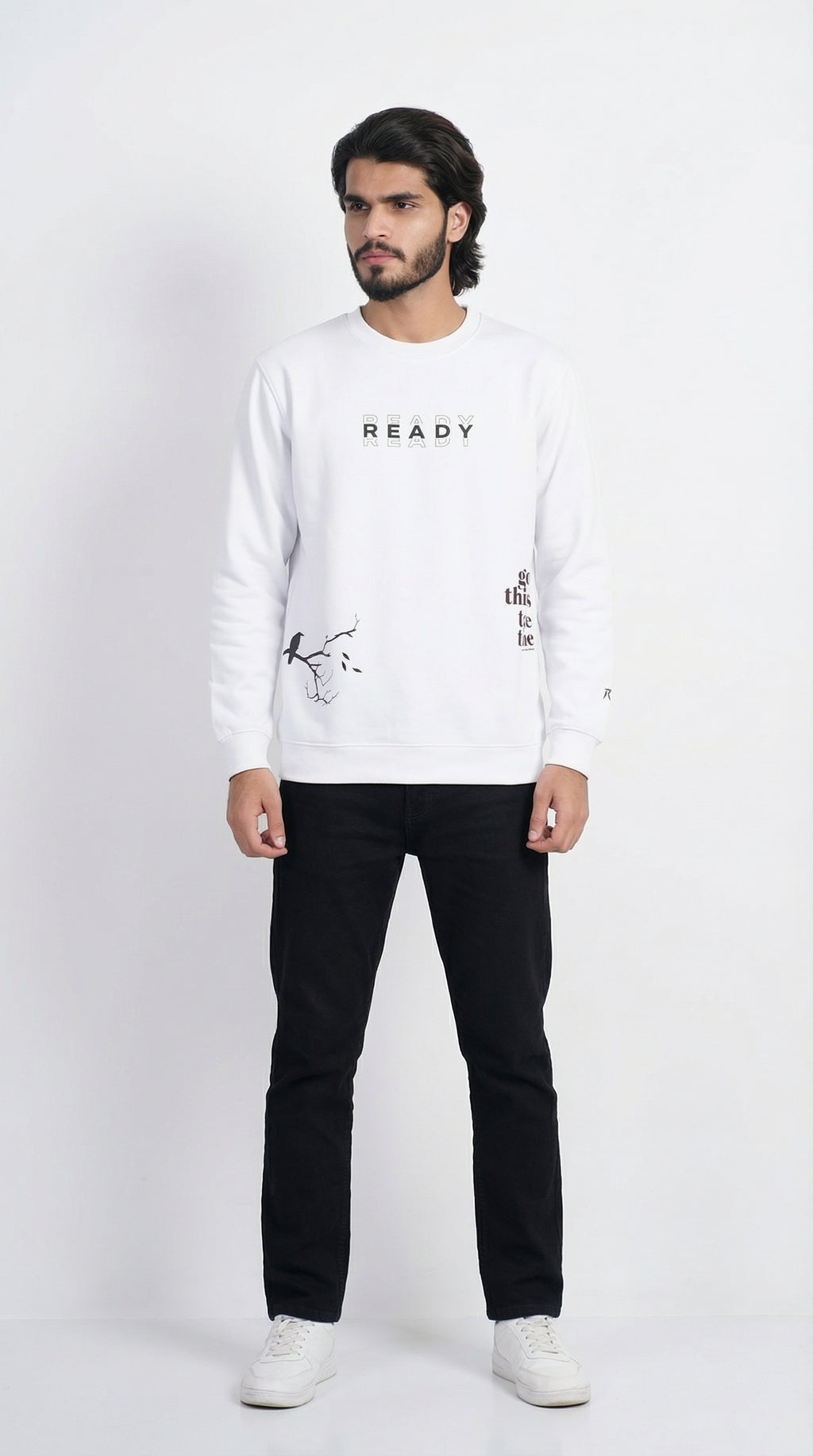 Classic White Graphic Sweatshirt
