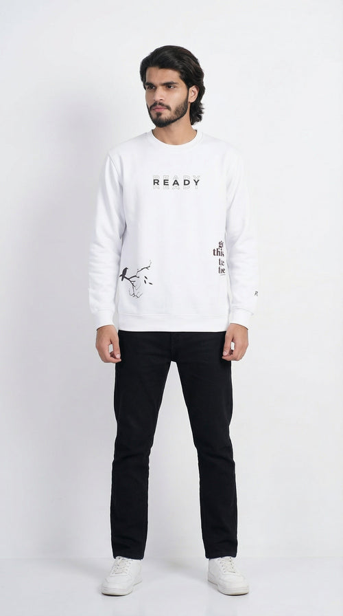 Classic White Graphic Sweatshirt