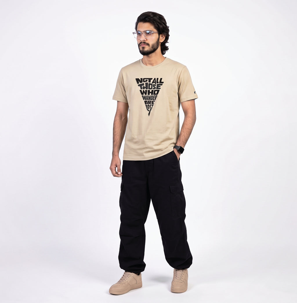 “Not All Who Wander” Premium Beige Tee | READY