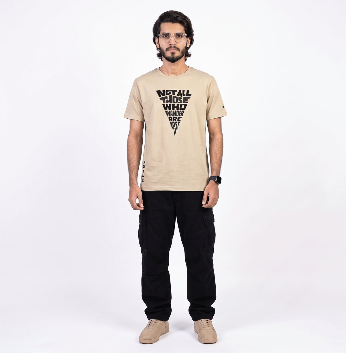 “Not All Who Wander” Premium Beige Tee | READY