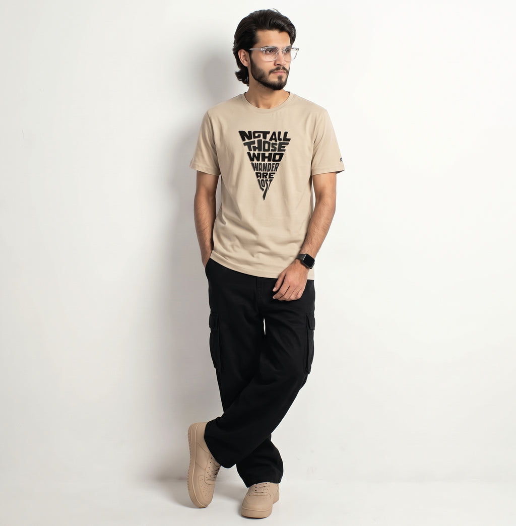 “Not All Who Wander” Premium Beige Tee | READY