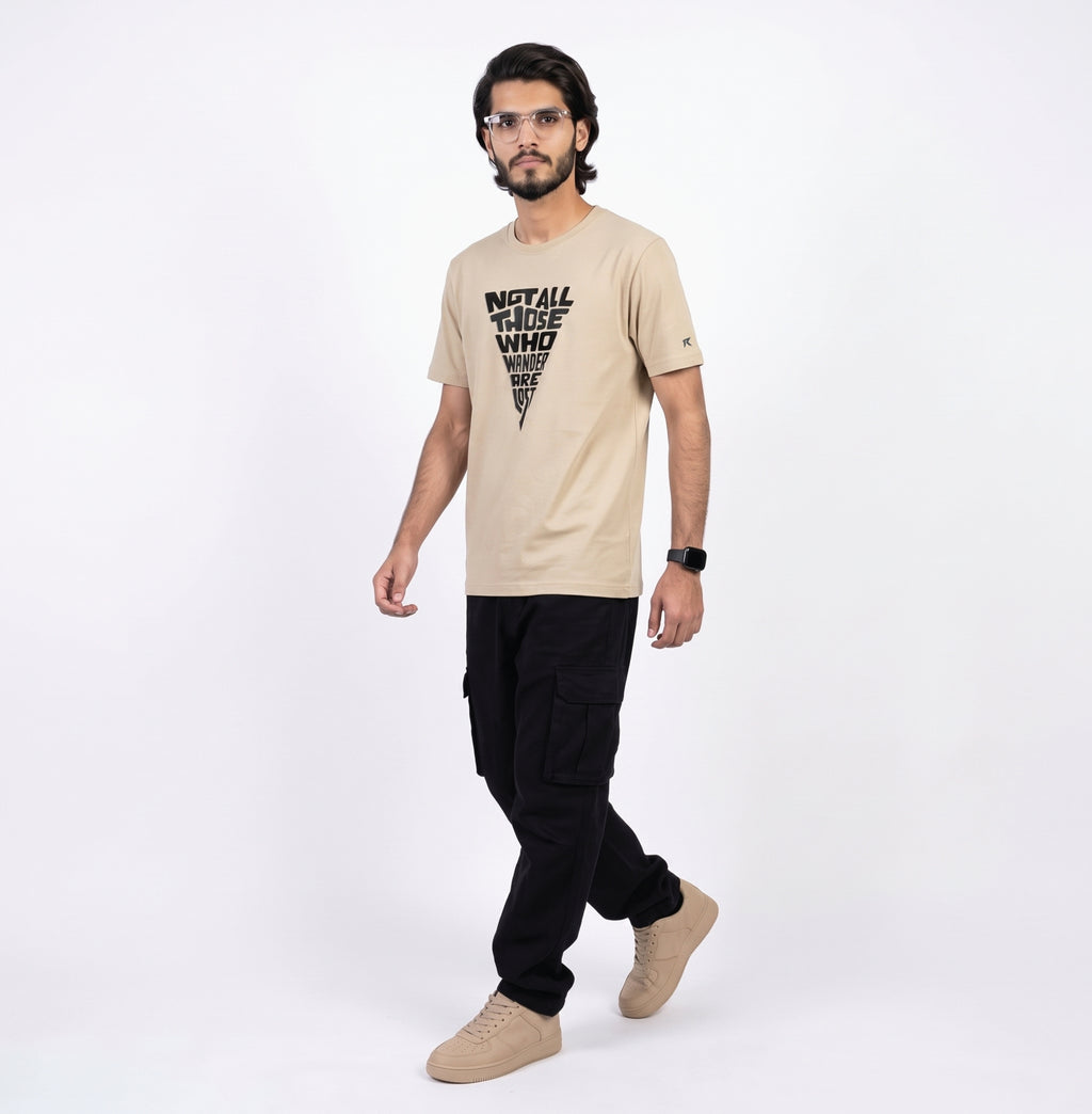 “Not All Who Wander” Premium Beige Tee | READY