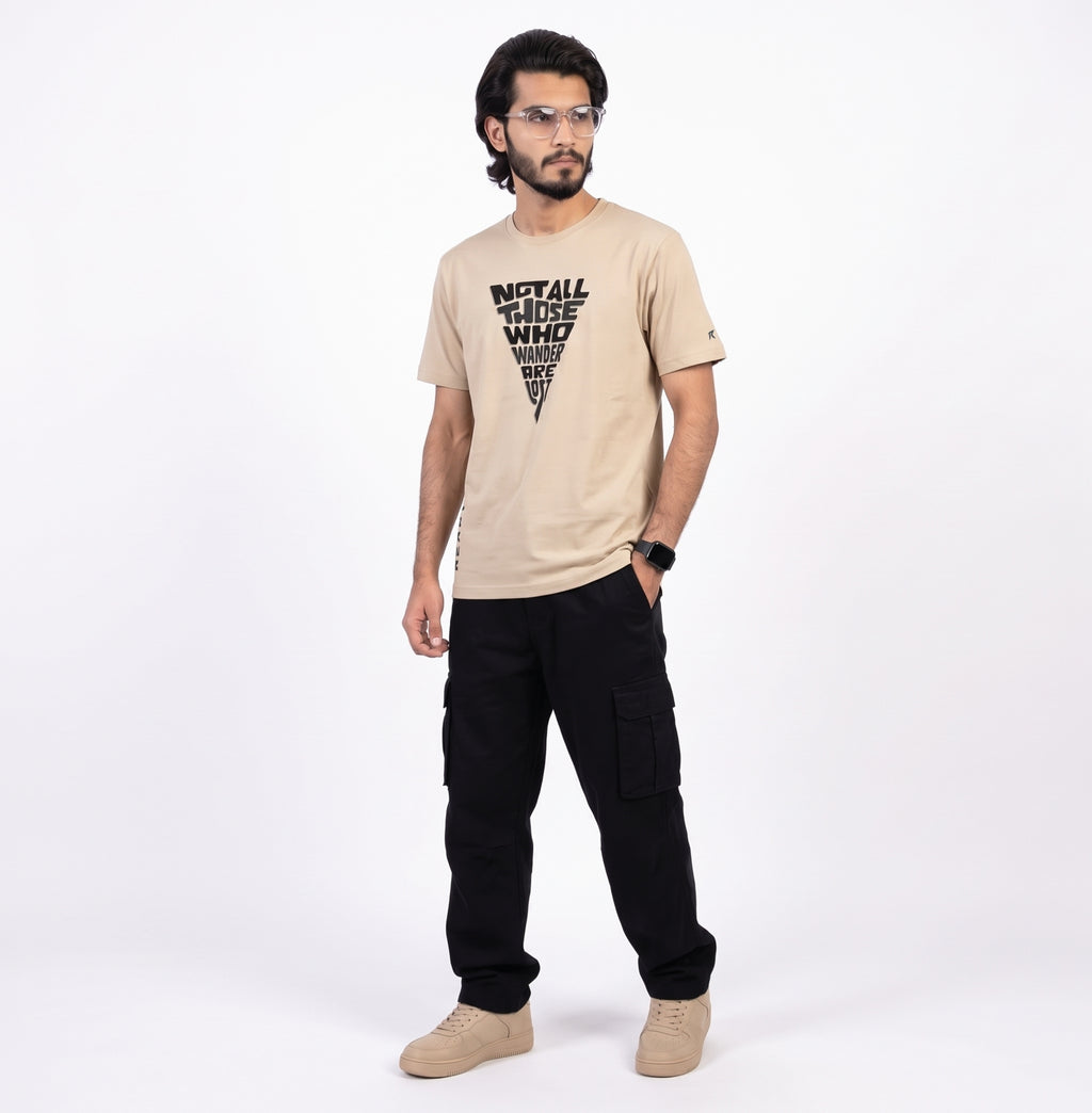 “Not All Who Wander” Premium Beige Tee | READY