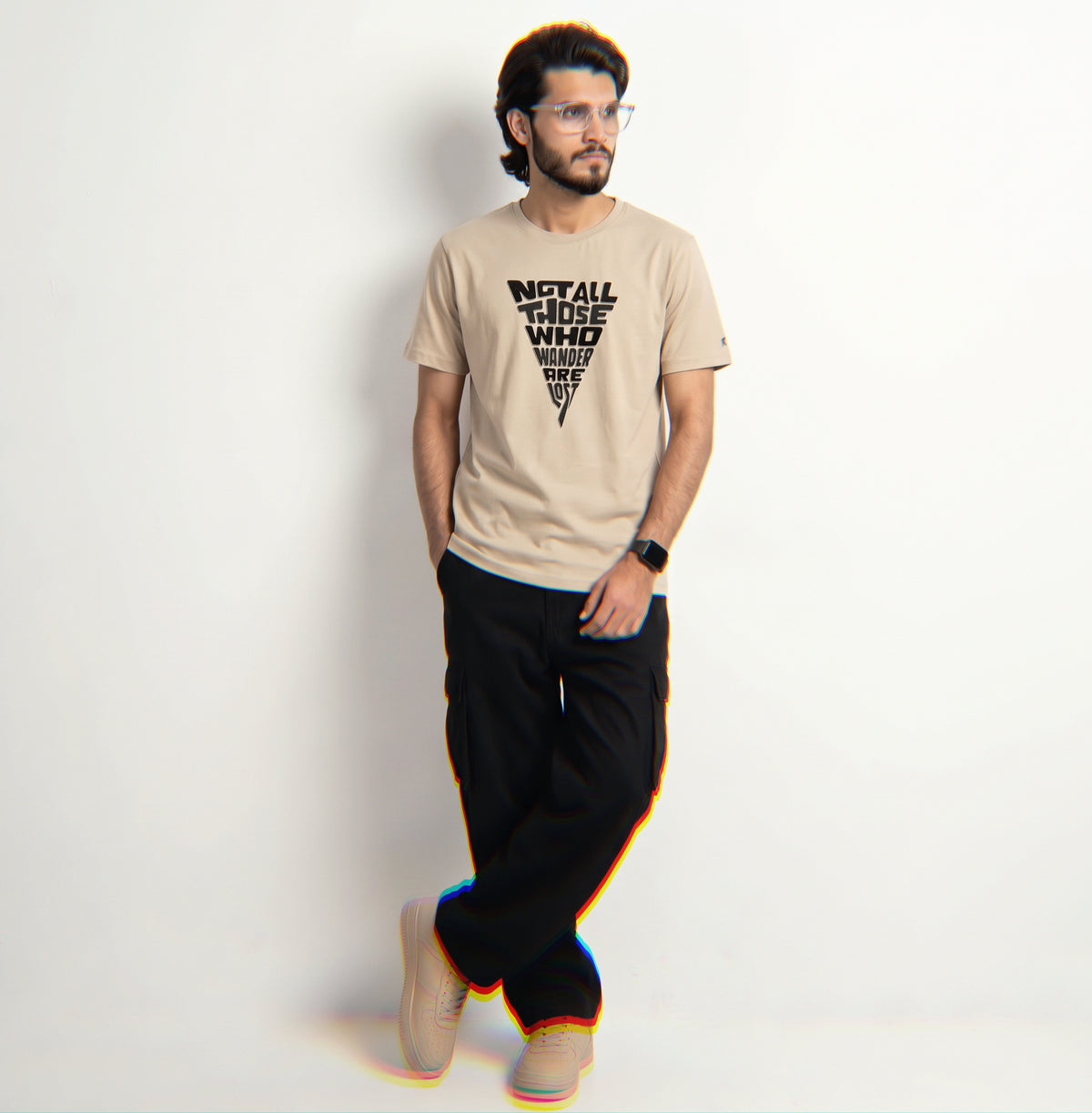 “Not All Who Wander” Premium Beige Tee | READY