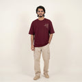 READY Premium Oversized Graphic T-Shirt – Maroon