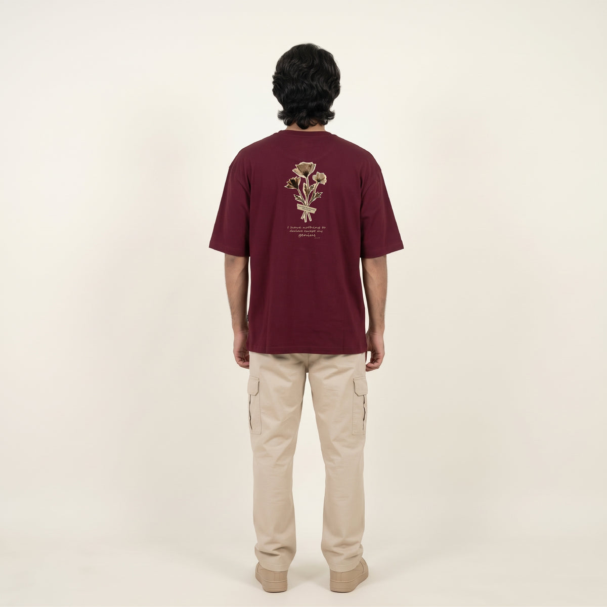 READY Premium Oversized Graphic T-Shirt – Maroon